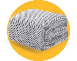 Pasper Fleece deken 150 x 200 cm - Grijs - 230 GSM - Wafelstructuur voor extra warmte - Zachte plaid voor bank, bed en decoratie