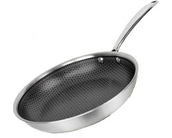 Pasper Koekenpan Ø 30 cm - PFAS & PTFE vrij - Inductie, Elektrisch, Keramisch & Gas - RVS Honingraat Anti-Aanbakpan
