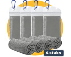 Pasper koelsjaal 4 stuks - 90 x 30 cm - grijs - koelhanddoek - verkoelende doek - Cooling Towel