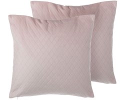 PASQUE - Sierkussen set van 2 - Roze - 45 x 45 cm - Fluweel
