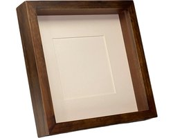 Passe Partout lijst Walnoot 24,5x24,5x4,5 - Frame - Kader - Hangend / staand