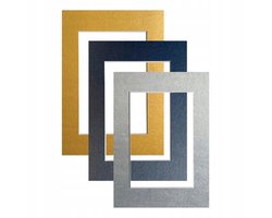 Passe-partout op maat gemaakt tot 30x40 cm - Metallic Zilver, Goud, Blauw