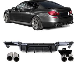 Passend Voor Bmw 5 Serie F10 F11 Uitlaat Ronde Chrome Look Uitlaat Sierstukken Glans Zwart Diffuser 520 523 525 528 530
