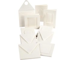 Passepartout kaarten, afmeting kaart 10,5x15 + 12,5x12,5 cm, Inhoud kan variëren , off-white, 50 set