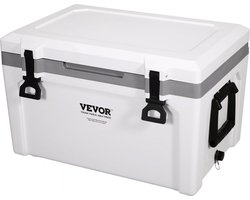 passieve koelbox ijsbox 57,26 L, geïsoleerde koelbox camping thermische box 45-50 blikjes, camping box koelkast met één mand, isolatiekoelbox draagbaar, ijskistkoeler multifunctioneel