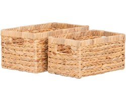 Passo Baskets - Rechthoekige manden in waterhyacint, set van 2