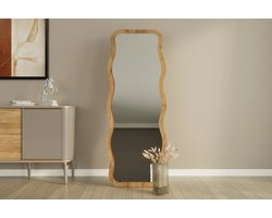 Passpiegel Golvend Design 160x50 cm – Vrijstaand of Wandmontage – Modern – In Verschillende Kleuren – Inclusief Ophangsysteem