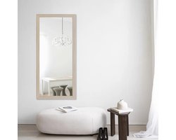 Passpiegel Hout - Wandspiegel - Rechthoek - Eikenhout - Passpiegel Staand - 34x125cm - Noa