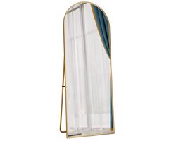 Passpiegel - Lange Spiegel - Staand - Boogspiegel - Halfrond - Goud - 162 × 53cm
