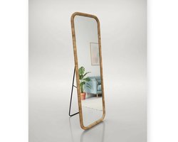 Passpiegel Oslo - Studio Lisette - Staande spiegel met rotan frame - Wandspiegel - 160x50cm - Handgemaakt - Boho