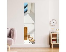 Passpiegel zelfklevend - Passpiegel slaapkamer - Passpiegel deur - ‎30 x 30 x 0,7 cm - Helder - Set van 4 zelfklevende frameloze spiegeltegels