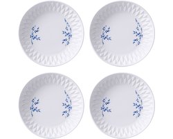 Pastabord Blauw Vouw - Porselein - 24 cm - 4 stuks