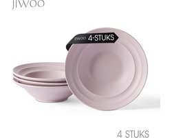 Pastabord set van 4 (Ø21,2cm / 8,5inch), Diepe borden, Soepborden, Serviesset 4 persoons, Geschikt voor restaurants, hotels, banketten, familiefeesten, en picknicks, Magnetron-vaatwasserbestendig, Keramiek