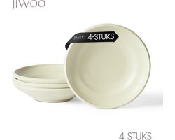 Pastabord set van 4 (Ø22 cm / 8,5inch), Diepe borden, Soepborden, Serviesset 4 persoons, Geschikt voor Restaurants, Horeca, Feest, Familiefeesten, Banketten en Picknicks, Magnetron-vaatwasserbestendig, Keramiek