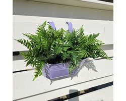 Pastel Metalen Hangpot incl. kunstvarens - Plantenbakje voor Balkon