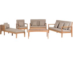 PATAJA - Loungeset voor 7 - Taupe - FSC gecertificeerd acaciahout