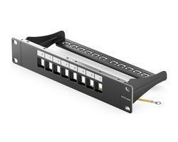 Patchpaneel 8 Poort - Netwerk Paneel - Netwerk Installatie - Modulair voor Keystone - 10 Inch Rack - Zwart