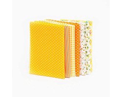 Patchwork DIY-stoffenpakket, 7 Stuks Katoenen Stofvierkanten, Katoenen Stof voor Naaien, Quilten, Knutselen, met Verschillende Kleuren, 25 * 25 Cm, voor Knutselen, (ORANGE)