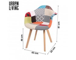 "PATCHWORK" FAUTEUIL COLORS MET HOUTEN POTEN 61,5 X 64 X H86 CM