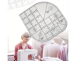 Patchwork Liniaal - 1 stuk - Gebogen Vierkante Liniaal voor Patchwork - Liniaal voor quilten - Gebogen hoeksnijder - Snijliniaal - Stoffen Liniaal - Patchwork naailiniaal - Meetliniaal - doe-het-zelf naailiniaal - voor patchwork, quilten