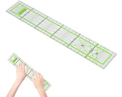 Patchwork Liniaal - Rolsnijderliniaal - Patchwork-Liniaal - Quilt Liniaal - Kleermakers Liniaal - Snijliniaal - Stoffen Liniaal - Niversele Liniaal - Patchwork Vierkant - Met Hoekweergave In 30 °/45 °/60 ° - 5 X 30 Cm - Voor Naaien En Knutselen