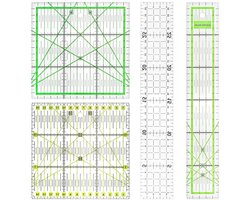Patchwork liniaal set 4 stuks - 15 x 15 cm en 5 x 30 cm - Quilten en naaien - Hoekweergaven - Accessoires voor stofhandwerk - Knutselen
