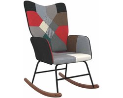 Patchwork Schommelstoel met Stalen Frame en Houten Rails