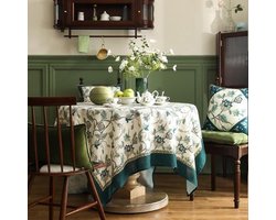 patdrea Designer linnen tafelkleed - Franse lente- en zomerstijl - Ademend, duurzaam - Voor vierkante tafels - 55 x 55 Inch
