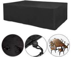 Patio Furniture Set Covers, Outdoor Sofa Tafel en Stoelen Oxford Doek Waterdichte Stofkap met Trekkoord (Kleur: Zwart, Maat: L213*W132*H74cm)