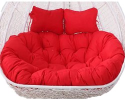Patio Rieten Loveseat Hangende Swing Eierstoelen met Kussen Ideaal voor Patio Achtertuin en Balkon Dubbele Hangmat Swing Stoel voor 2 Personen