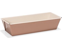 Patisse Cakevorm - rechthoekige bakvorm - 25 x 11 x 7 cm - rose goud - anti-aanbaklaag