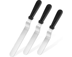Patisserie Set van 3 - Glaceermes - Taart Spatel - Cake Spatel - Paletmes Taartschraper - Spatel voor taart - Vaatwasserbestendig - Pakket