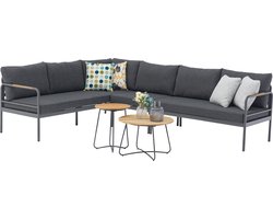 Patros hoek loungeset 5 delig antraciet aluminium