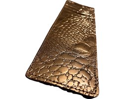 Pattiny - Bestek Etui - Leer - Croco - Goud - Handgemaakt - 2 Stuks