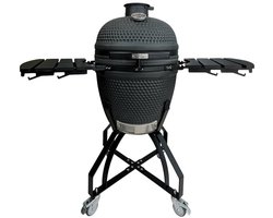 Patton Premium Large 21" Kamado met Onderstel en Zijtafels - Rooster Ø47 cm - Matzwart