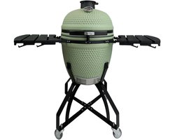 Patton Premium Large 21" Kamado met Onderstel en Zijtafels - Rooster Ø47 cm - Olijfgroen