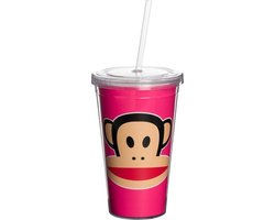 Paul Frank Drinkbeker - Incl rietje - 500 ml - Roze