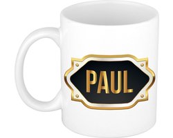 Paul naam cadeau mok / beker met gouden embleem - kado verjaardag/ vaderdag/ pensioen/ geslaagd/ bedankt