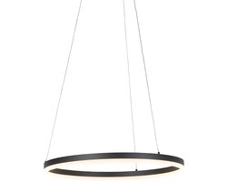Paul Neuhaus anello - Moderne LED Dimbare Hanglamp met Dimmer - 1 lichts - Ø 595 mm - Zwart - Woonkamer | Slaapkamer | Keuken