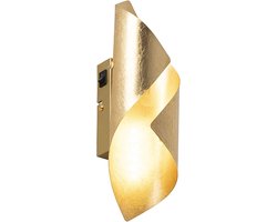 Paul Neuhaus belle - Art Deco LED Wandlamp met schakelaar voor binnen - 2 lichts - D 95 mm - Goud/messing - Woonkamer | Slaapkamer | Keuken