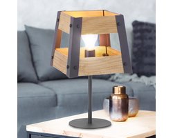 Paul Neuhaus krati - Landelijke Tafellamp - 1 lichts - H 40 cm - Bruin - Industrieel - Woonkamer | Slaapkamer | Keuken