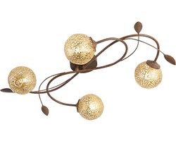 Paul Neuhaus kreta - Art Deco Plafondlamp - 4 lichts - L 720 mm - Roestbruin - Woonkamer | Slaapkamer | Keuken