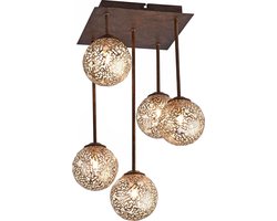 Paul Neuhaus kreta - Art Deco Plafondlamp - 5 lichts - L 270 mm - Roestbruin - Woonkamer | Slaapkamer | Keuken