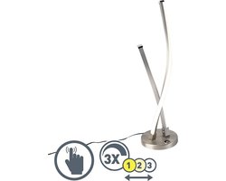 Paul Neuhaus paulina - Moderne Dimbare Vloerlamp | Staande Lamp met Dimmer - 1 lichts - H 470 mm - Staal - Woonkamer | Slaapkamer | Keuken