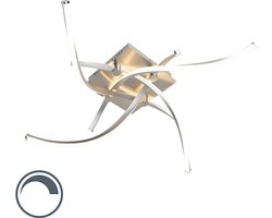 Paul Neuhaus paulina - Moderne LED Dimbare Plafondlamp met Dimmer - 4 lichts - L 700 mm - Staal - Woonkamer | Slaapkamer | Keuken