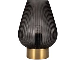 Pauleen LED-tafellamp Crystal Gloom E27 max. 40W Rookglas, Messing