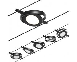 Paulmann 94418 Kabelsysteem compleet LED vast ingebouwd LED Zwart (mat), Chroom