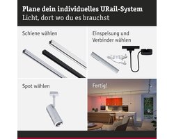 Paulmann 95693 URail Spot Smart Home Zigbee 3.0 Standaard RGBW 230lm 4,5W RGBW+ Dimbaar 230V Matzwart