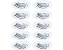 Paulmann Base inbouwspot - wit - zwenkbaar - set van 10 - 51mm - zonder verlichtingsmiddel