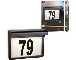 Paulmann Dayton - Huisnummerverlichting - Solar- zwart - IP44 - 3000K - Huis -